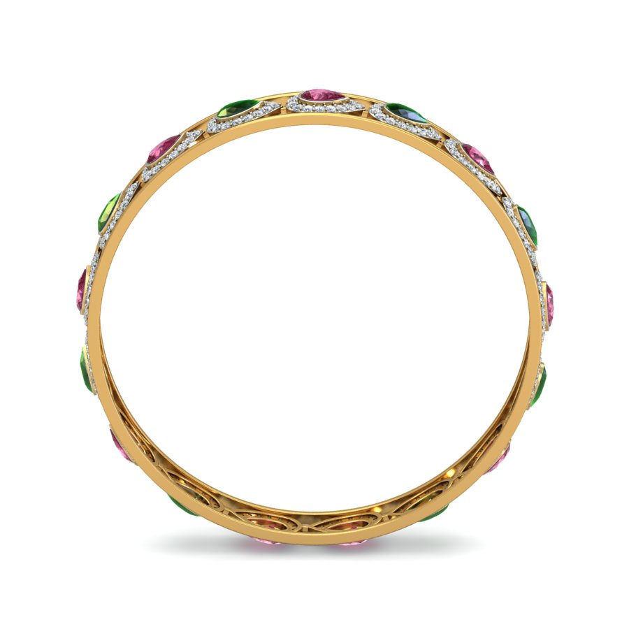 Buy 7.65Ct Natural Diamond Bangle For Woman in Yellow Gold